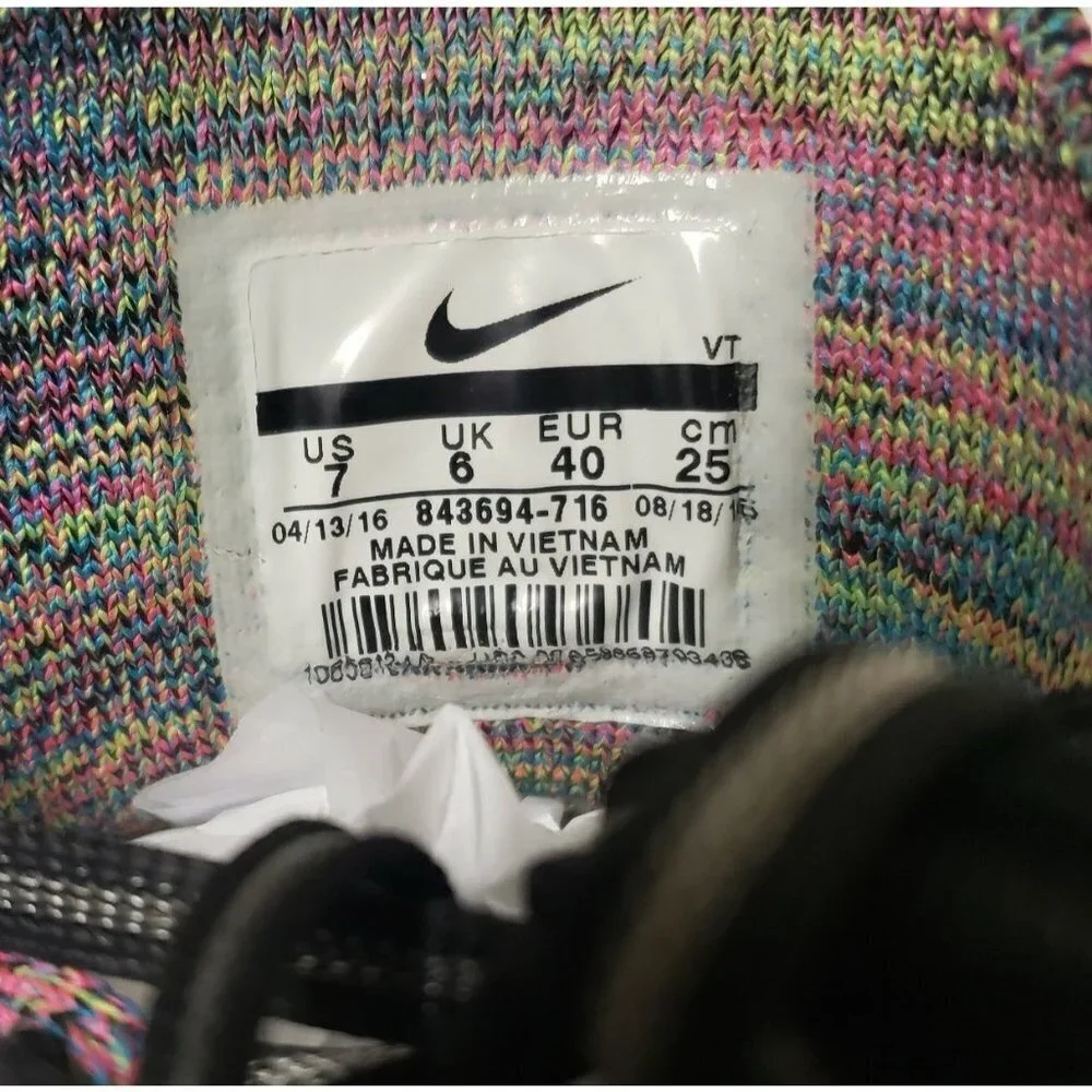 Nike Train sz 7 Ultrafast Flyknit Volt multi colors pink blue white Mens